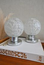 Vintage Doria Leuchten tafellamp 2 stuks ijsglas, Huis en Inrichting, Lampen | Tafellampen, Ophalen, Zo goed als nieuw