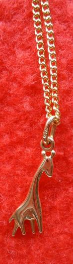 Halsketting met giraffe, Handtassen en Accessoires, Kettingen, Ophalen of Verzenden, Zo goed als nieuw, Goud, Overige materialen
