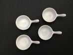 4 mini aperitief hapjes pannetjes in porselein, Huis en Inrichting, Ophalen of Verzenden, Zo goed als nieuw, Porselein, Overige typen