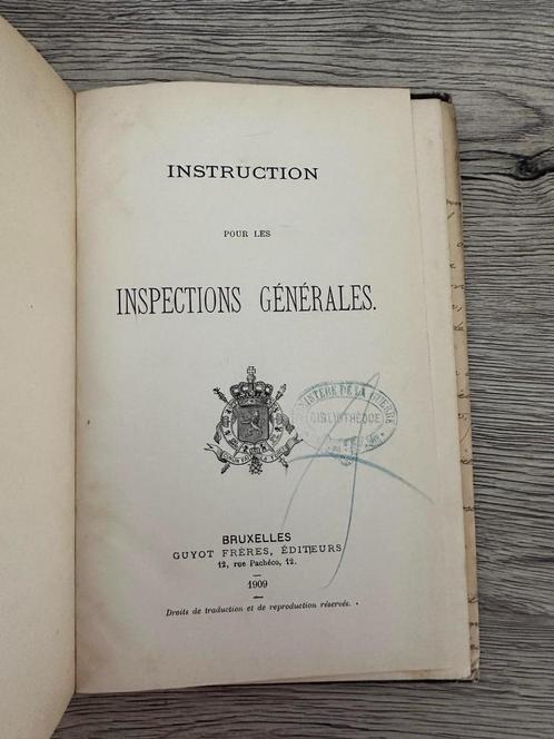 (BELGISCH LEGER 1900) Instruction pour les inspections génér, Collections, Objets militaires | Général, Enlèvement