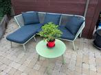 Tuinzetel (nieuw € 700) + tafel + kussens + kist, Ophalen