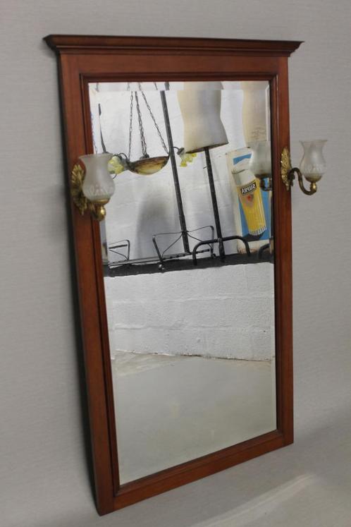 Miroir de style EMPIRE biseauté avec 2 luminaires, Antiquités & Art, Antiquités | Miroirs, 50 à 100 cm, 100 à 150 cm, Rectangulaire
