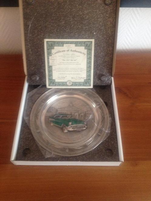 The Bradford Exchange tinnen bord 1957 Bel Air collectoritem, Antiek en Kunst, Antiek | Tin, Ophalen of Verzenden