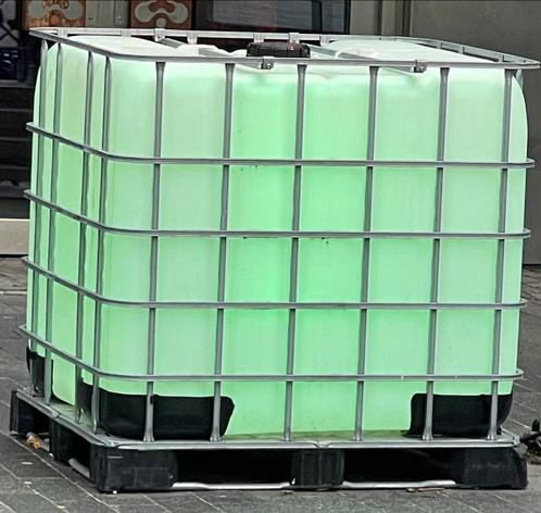 Cuve Ibc 1000l + palette+cage (aussi dispo en noir, 600,300l, Jardin & Terrasse, Barils de pluie, Métal