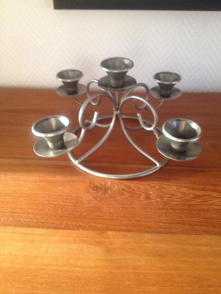 Chandelier gris foncé à 5 branches, Maison & Meubles, Accessoires pour la Maison | Bougeoirs & Bougies, Utilisé, Chandelier, Enlèvement ou Envoi