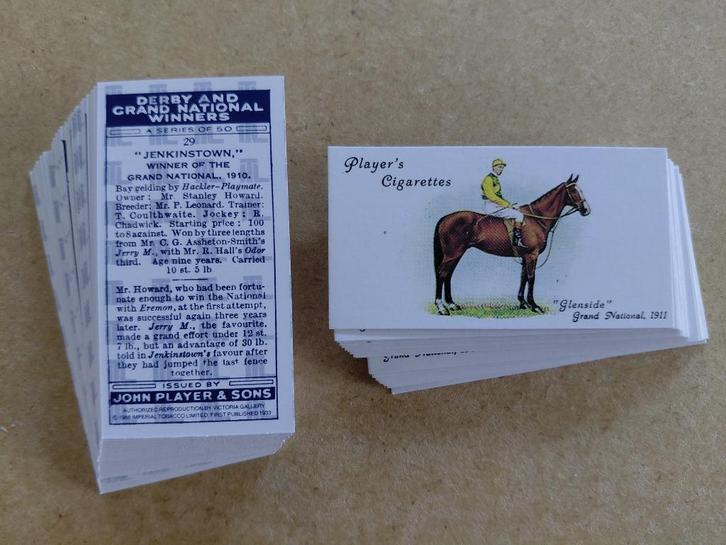 Derby and Grand National Winners compl. set 50 chromos REPRO, Verzamelen, Foto's en Prenten, Prent, Dier, 1980 tot heden, Ophalen of Verzenden