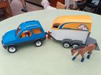 Playmobil auto met paardentrailer met één figuur en paard, Kinderen en Baby's, Speelgoed | Playmobil, Zo goed als nieuw, Ophalen