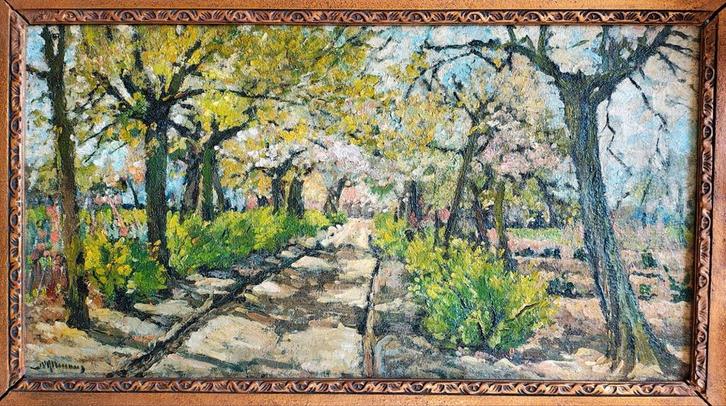 Jean Victor Hermans ''Lentebloesems'', Antiek en Kunst, Kunst | Schilderijen | Klassiek, Ophalen of Verzenden