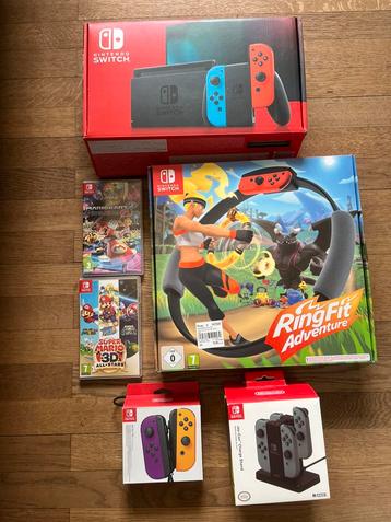 Switch V2 + jeux + Ring Fit (comme neuf) beschikbaar voor biedingen
