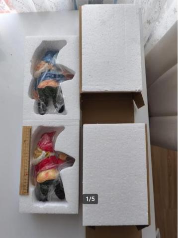 Set van 4 Tuinkabouters–24 cm–2x Rood&2x Blauw–Nieuw in Doos beschikbaar voor biedingen