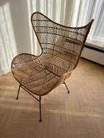 Rieten fauteuil, Huis en Inrichting, Fauteuils, Ophalen, Zo goed als nieuw, Minder dan 75 cm, 50 tot 75 cm