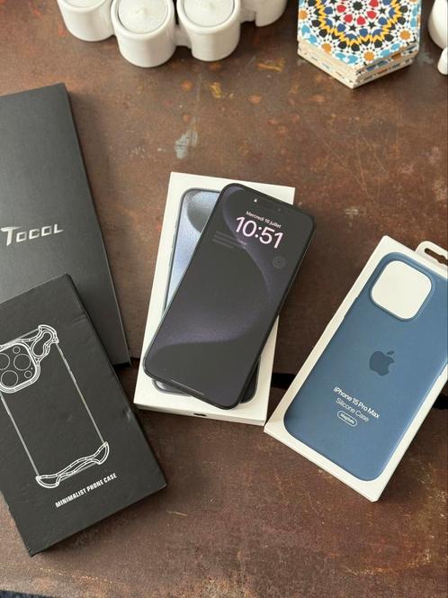 iPhone 15 Pro Max 256 GB blauw titanium, Telecommunicatie, Mobiele telefoons | Apple iPhone, Zo goed als nieuw, 256 GB, Zonder abonnement