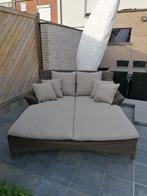Wicker ligbed + kussens, Tuin en Terras, Ligbedden, Ophalen, Gebruikt, Wicker, Verrijdbaar