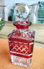 Carafe whisky Val St Lambert rouge, ancienne, Enlèvement ou Envoi