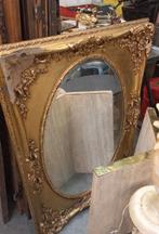 Prachtige 19e-eeuwse vergulde houten spiegel, Antiek en Kunst, Ophalen of Verzenden, Rechthoekig, 50 tot 100 cm, 100 tot 150 cm