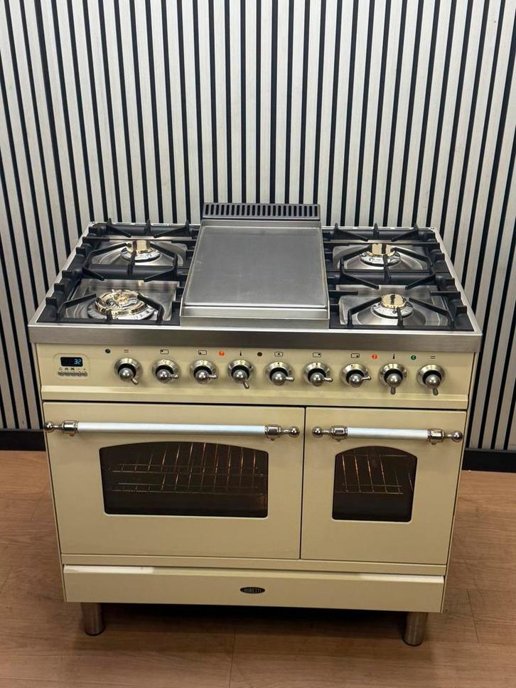 Luxe Boretti Fornuis 5 pits Frytop Incl. Afzuigkap 90 cm, Elektronische apparatuur, Microgolfovens, Zo goed als nieuw, Ophalen of Verzenden