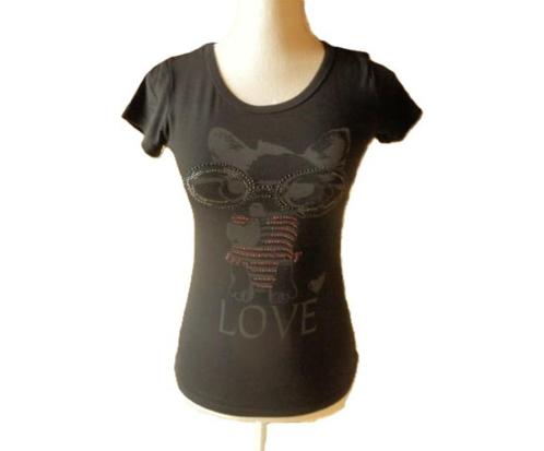 (17) -tee shirt femme t.36 noir, Kleding | Dames, T-shirts, Zo goed als nieuw, Maat 36 (S), Zwart, Korte mouw, Ophalen of Verzenden