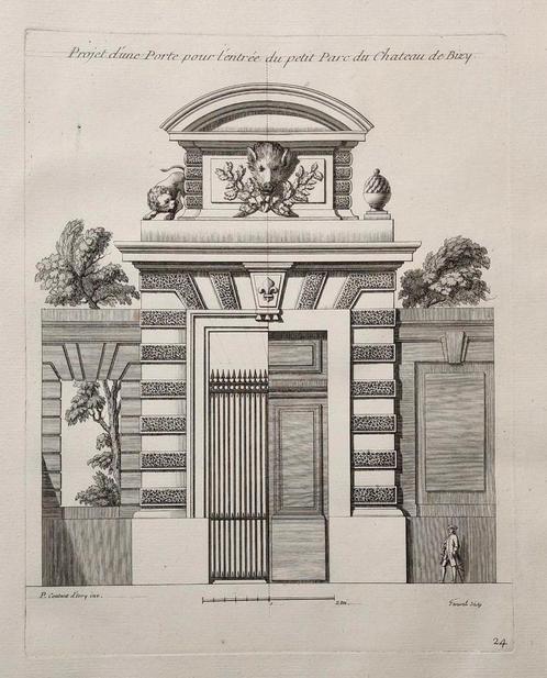 Bizy/Projet d'une Porte pour l'entrée du petit... 1769., Antiquités & Art, Art | Eaux-fortes & Gravures, Enlèvement ou Envoi