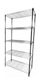 Rvs Opbergrek - Chroom - 91x45,5x(h)183cm, Zakelijke goederen, Ophalen, Gebruikt, Inox Meubilair