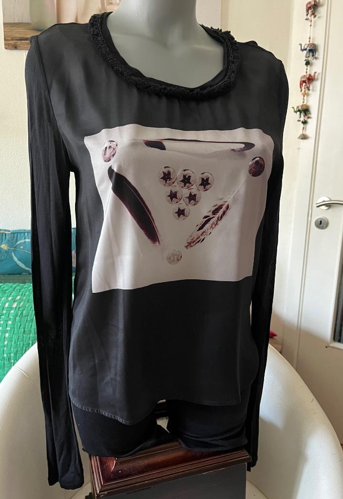 Maison Scotch: blousemaat S, Kleding | Dames, Blouses en Tunieken, Zo goed als nieuw, Maat 36 (S), Zwart, Ophalen of Verzenden