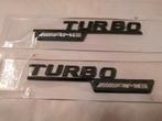 Mercedes Turbo 4matic of Amg zijkant logo's blinkend zwart, Ophalen of Verzenden