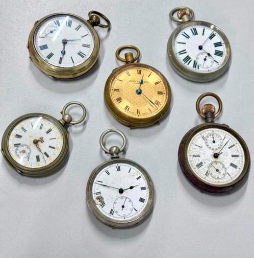 6X vintage antiek zakhorloge pocket watch zak-horloge vtg, Antiek en Kunst, Antiek | Klokken, Ophalen of Verzenden
