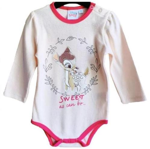 Bambi Rompertje Lange Mouw Disney - Maat 62/68 - 74/80 - 86, Kinderen en Baby's, Babykleding | Maat 68, Nieuw, Meisje, Nacht- of Onderkleding