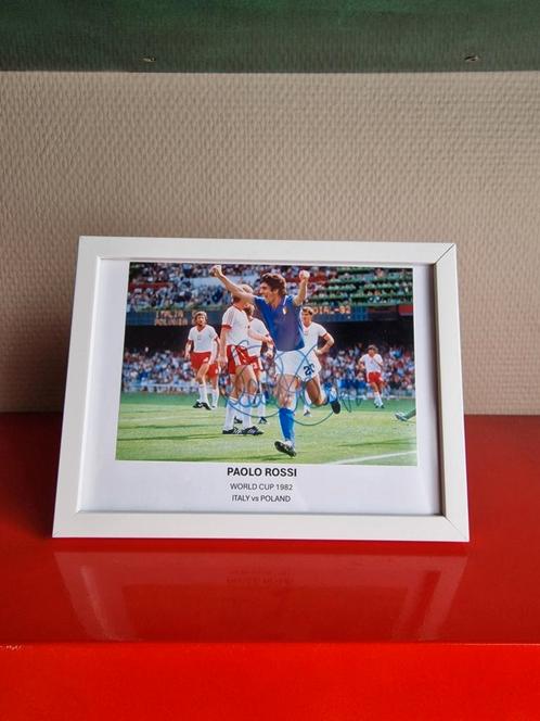 Gesigneerde foto Paolo Rossi, Verzamelen, Sportartikelen en Voetbal, Zo goed als nieuw, Ophalen of Verzenden