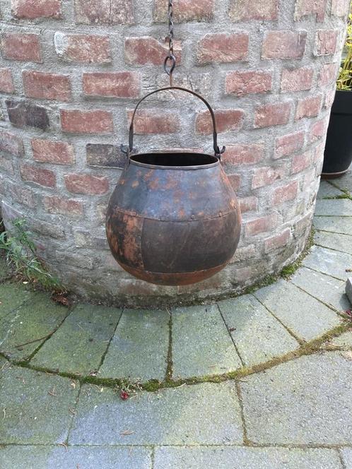 PUTEMMER MET HENGSEL OLD IRON NIEUW, Antiek en Kunst, Antiek | Keukengerei, Ophalen of Verzenden