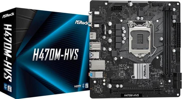 Asrock H470M-HVS Retail Socket 1200, Computers en Software, Moederborden, Zo goed als nieuw, Intel, DDR4, Ophalen of Verzenden