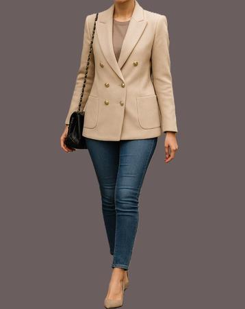 Elegante beige blazer van Marc Cain – maat N5 beschikbaar voor biedingen
