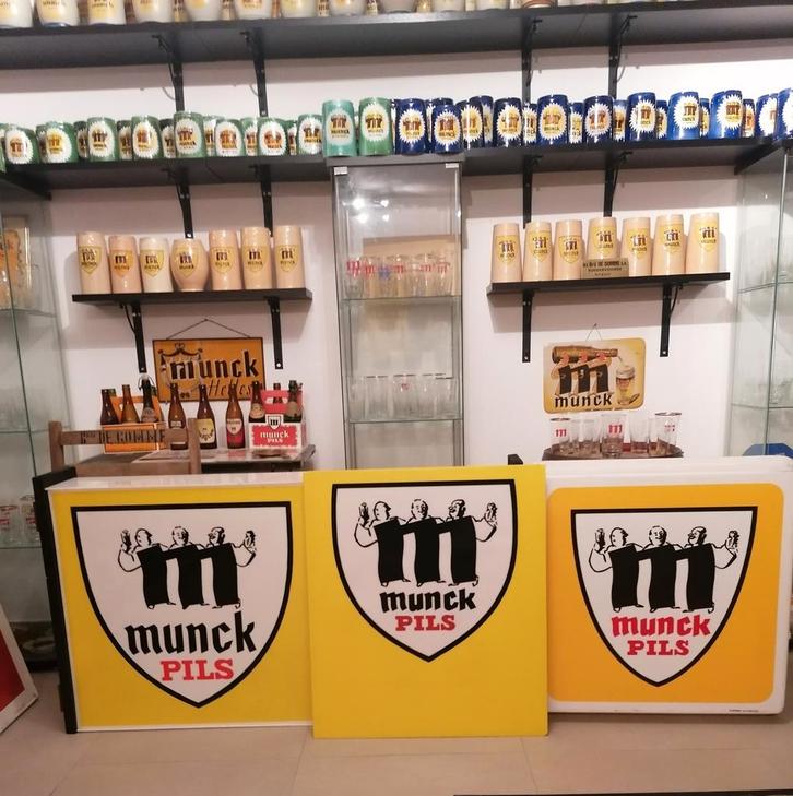 Alles gezocht van Munck pils brouwerij De Gomme Ruddervoorde, Verzamelen, Biermerken, Ophalen of Verzenden