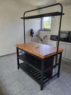 Keukeneiland ikea VADHOLMA + 2 krukjes, Ophalen, 100 tot 150 cm, Bruin, Zo goed als nieuw
