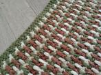Plaid couverture tricotée laine retro vintage, Comme neuf, Vert, Une personne, Couverture ou Couette