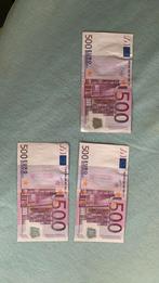 3 kaartjes van €500, Postzegels en Munten, Bankbiljetten | Europa | Eurobiljetten, Ophalen, Duitsland, 500 euro