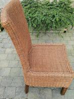 rieten stoelen, 6 stoelen, 2 zeteltjes met armleuning, Huis en Inrichting, Stoelen, Ophalen, Riet, Gebruikt, Bruin