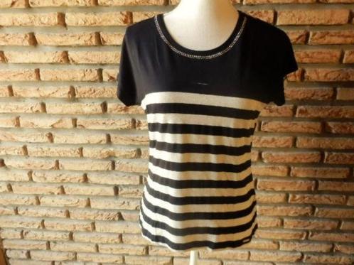 (70)- blouse femme t.38 noire beige - sixty sence -, Kleding | Dames, Blouses en Tunieken, Gedragen, Maat 38/40 (M), Zwart, Ophalen of Verzenden
