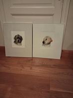 2 x schilderij hond, Antiek en Kunst, Kunst | Schilderijen | Klassiek, Ophalen of Verzenden