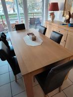 Salle à manger (table-6 chaises-bahut-commode) couleur chêne, Maison & Meubles, Salles à manger complètes, Enlèvement, Utilisé