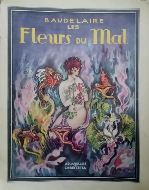 Baudelaire – Les Fleurs du Mal - 6 aquarellen Laboccatte λ, Antiek en Kunst, Antiek | Boeken en Manuscripten, Ophalen of Verzenden