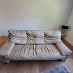 Canapé 3 places en cuir beige clair, Banc droit, 200 à 250 cm, Enlèvement, Utilisé