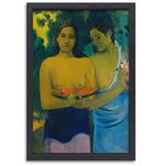 Twee Tahitiaanse vrouwen - Paul Gauguin canvas + baklijst 60, Huis en Inrichting, Woonaccessoires | Schilderijen, Tekeningen en Foto's