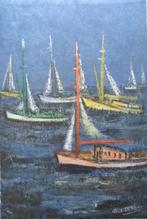 HUBERT DE VRIES / BOOTJES / KLEURLITHO / 56x38cm / SIG, Antiek en Kunst, Ophalen of Verzenden