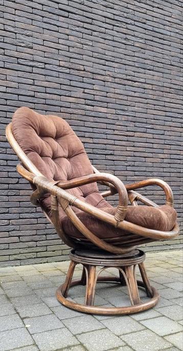 Vintage Rotan Draaifauteuil beschikbaar voor biedingen