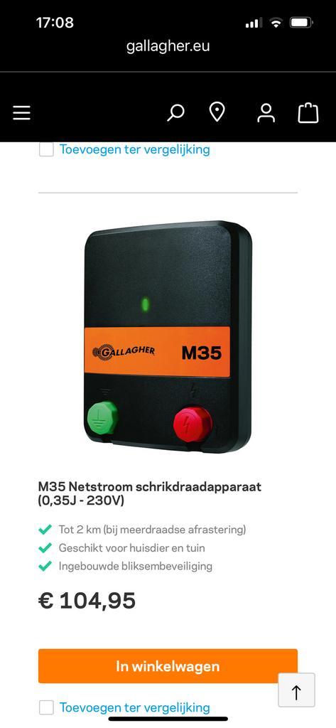 Netstroom schrikkeldraadapparaat + draad. Gallaghar M35, Dieren en Toebehoren, Stalling en Weidegang, Weidegang, Accessoires