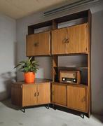 Vintage modulaire teak wandkast, jaren '60 stijl Simpla Lux, Ophalen of Verzenden