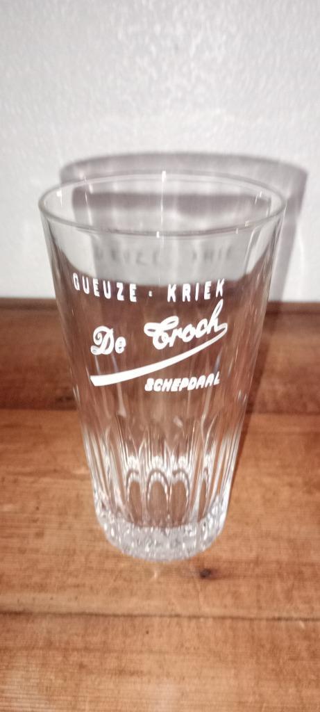 Brasserie bière ancienne verre Gueuze-Kriek De Troch, Collections, Marques de bière, Utilisé, Verre ou Verres, Autres marques