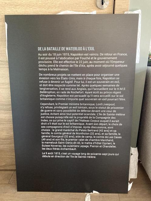 Plaque explicative Musée Waterloo, Tickets en Kaartjes, Musea