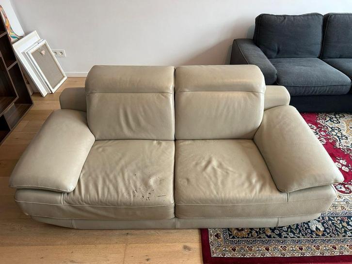 Canapé en cuir vintage, Maison & Meubles, Canapés | Salons, Utilisé, Banc droit, Deux personnes, 150 à 200 cm, 75 à 100 cm, Cuir