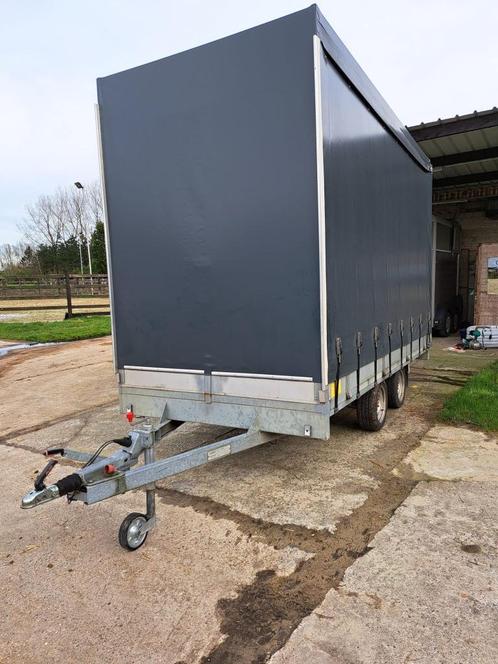 Aanhangwagen remorque met huifzeilopbouw Lengte 4 meter, Auto diversen, Aanhangers en Bagagewagens, Zo goed als nieuw, Ophalen